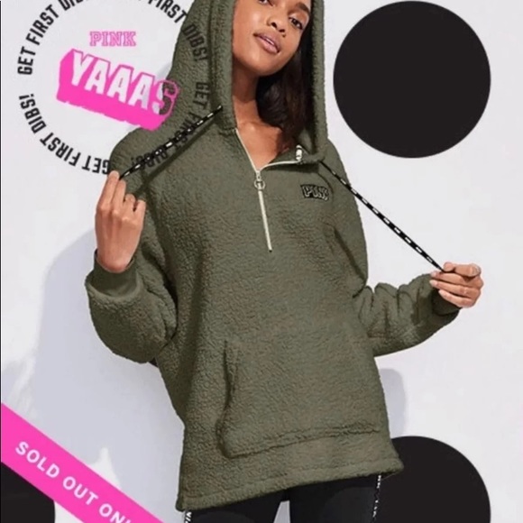 green sherpa hoodie